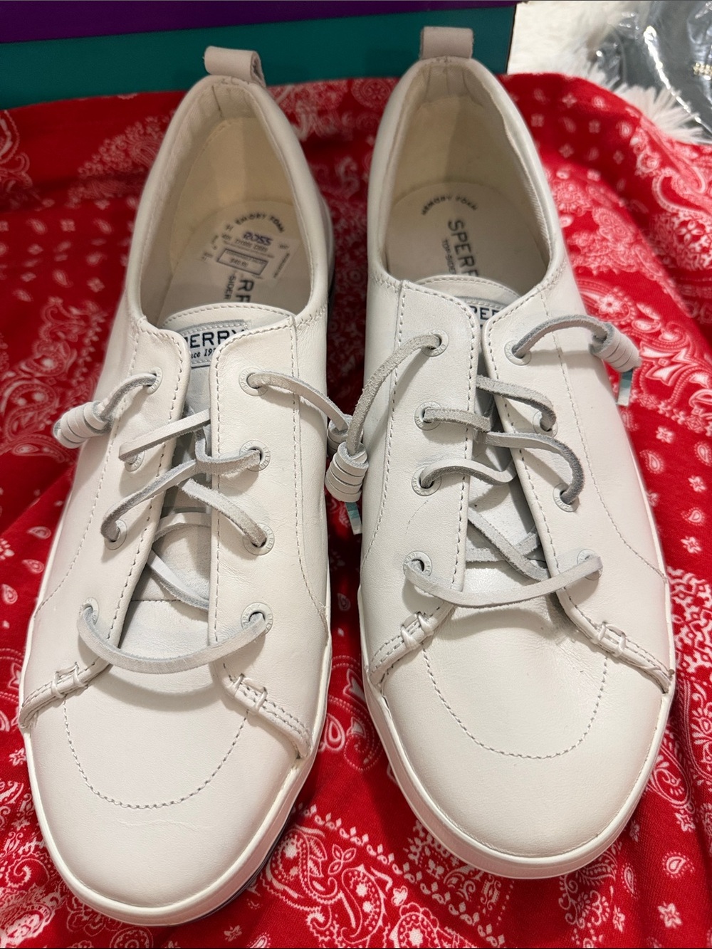 Sperry Women's White Lace-Up Slip-On Sneakers